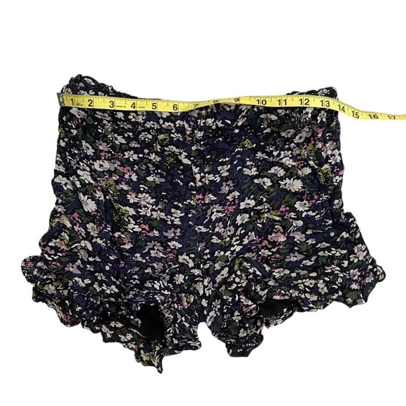GANNI Georgette Floral Ruffle Shorts Size 34 Multicolor Cottagecore High Waisted - Picture 6 of 11